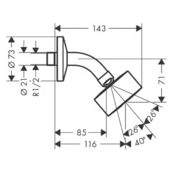 AXOR One Kopfbrause 75 1jet EcoSmart Mit Brausearm