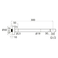 Bravat Wand-Brausearm 30 Cm