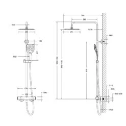 Bravat Thermostat-Duschsystem Square