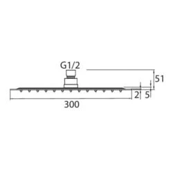 Bravat Kopfbrause 30 Cm, Eckig