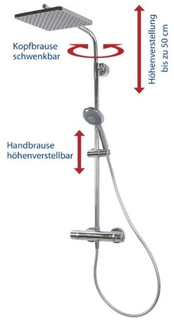 Breuer Aquamaxx 310 Duschset Mit Kopfbrause Eckig