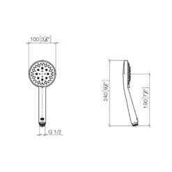 Dornbracht Handbrause Ø 10 Cm Mit 3 Strahlarten, Wassersparend