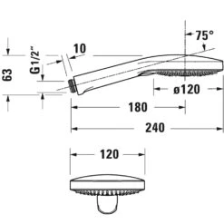 Duravit Handbrause 3jet Click! 12 Cm MinusFlow