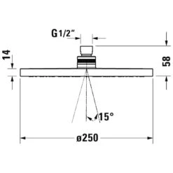 Duravit Kopfbrause 1jet Ø 25 Cm