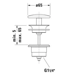 Duravit Schaftventil, 5 Bis 6,5 Cm