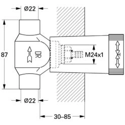 GROHE UP-Ventil-Unterteil Lötanschluss, DN 20