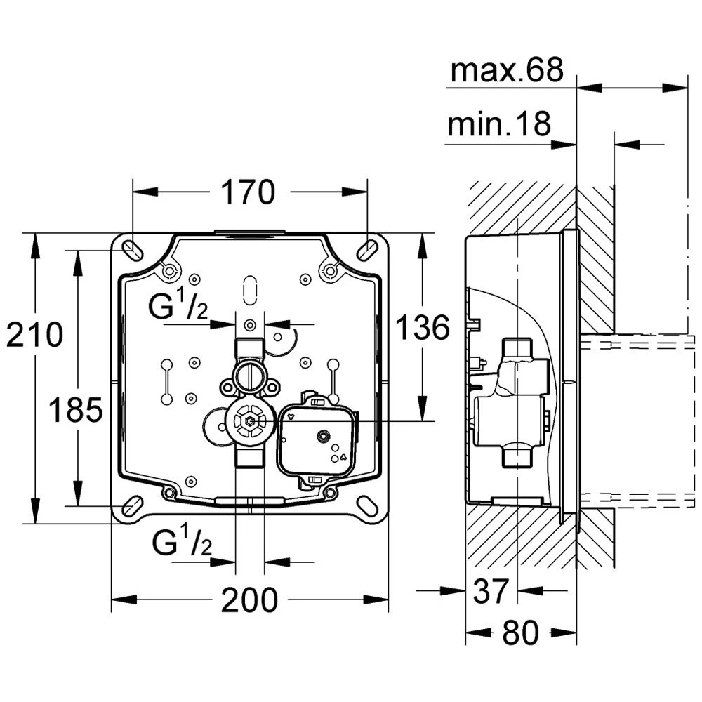 GROHE Rapido U Rohbauset Für Urinal 3 GROHE Rapido U Rohbauset Für Urinal