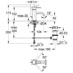 GROHE Allure Einhand-Waschtischbatterie, DN 15 Mit Mousseur