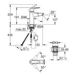GROHE Start Einhand-Waschtischbatterie, 1/2" M-Size, Herausziehbarer Auslauf -Hansgrohe Brause Geschaft grohe badarmaturen start waschtisch einhand waschtischbatterie 6352543