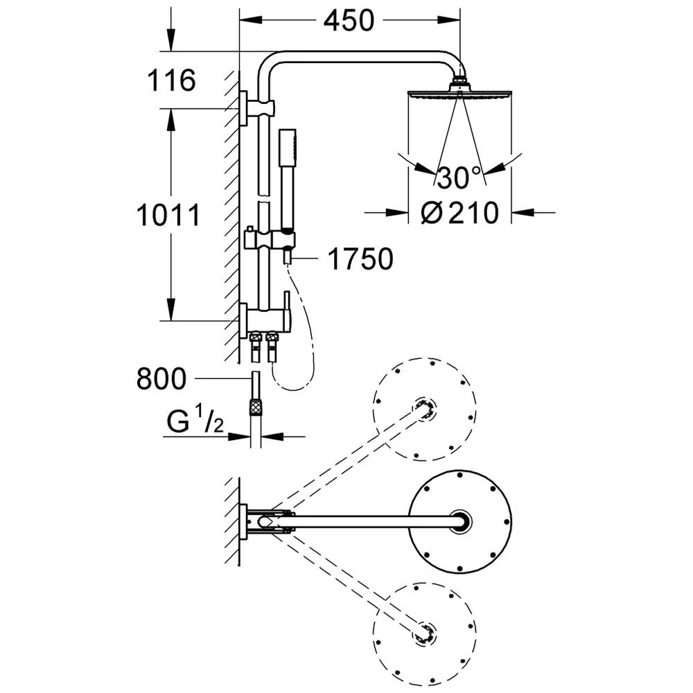 GROHE Rainshower Duschsystem Mit Umstellung 3 GROHE Rainshower Duschsystem Mit Umstellung