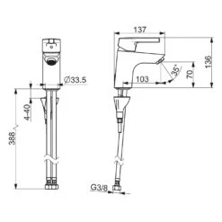 Hansa HANSAPALENO Einhebelmischer Waschtischbatterie