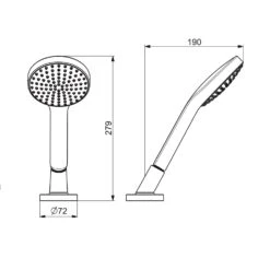 Hansa HANSAACTIVEJET Handbrause Für Wannenrand-/Fliesenrandmontage 1-Loch