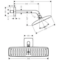 Hansgrohe Raindance E Kopfbrause 360 1jet Mit Brausearm 24 Cm