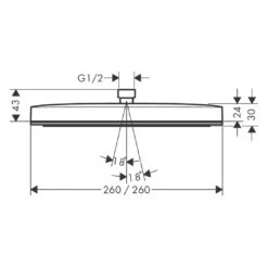 Hansgrohe Pulsify E Duschkopf 260 1 Strahlart, Eckig -Hansgrohe Brause Geschaft hansgrohe brausenprogramm kopfbrausen pulsify duschkopf 260 11080861