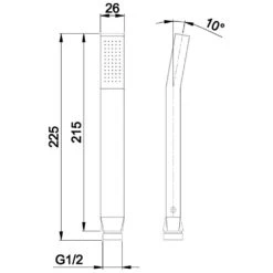 Avenarius Stab - Handbrause, Eckig
