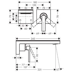 AXOR MyEdition Einhebel-Waschtischmischer Unterputz Für Wandmontage