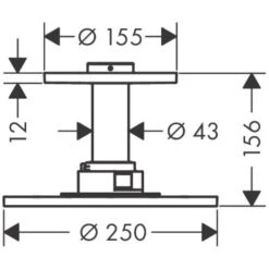 AXOR Showers Kopfbrause 250 2jet Mit Deckenanschluss