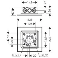 AXOR Showers Kopfbrause 250 / 250 2jet Decke-Aufputz -Hansgrohe Brause Geschaft hersteller axor showersolutions kopfbrausen 250 2jet 2341165