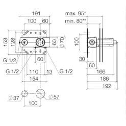 Dornbracht UP-Wand-Einhandbatterie Mischer Rechts
