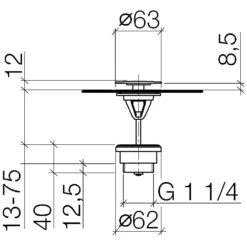 Dornbracht Ablaufgarnitur Ohne Druckverschluss 1 1/4"