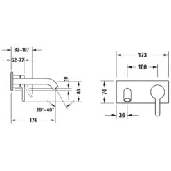 Duravit C.1 Einhebel-Waschtischmischer Unterputz 17,4 Cm -Hansgrohe Brause Geschaft hersteller duravit badarmaturen c 1 waschtisch 1248257