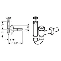 Geberit Waschtisch-Ablauf Ø 5 Cm Mit Rückflussverhinderung