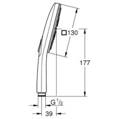 GROHE SmartActive 130 Cube Handbrause, 3 Strahlarten -Hansgrohe Brause Geschaft hersteller grohe brausenprogramm handbrausen smart active 3684821