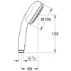 GROHE Tempesta Cosmopolitan 100 Handbrause Mit 1 Strahlart 2 GROHE Tempesta Cosmopolitan 100 Handbrause Mit 1 Strahlart -Hansgrohe Brause Geschaft hersteller grohe brausenprogramm handbrausen tempesta cosmopolitan 1653243