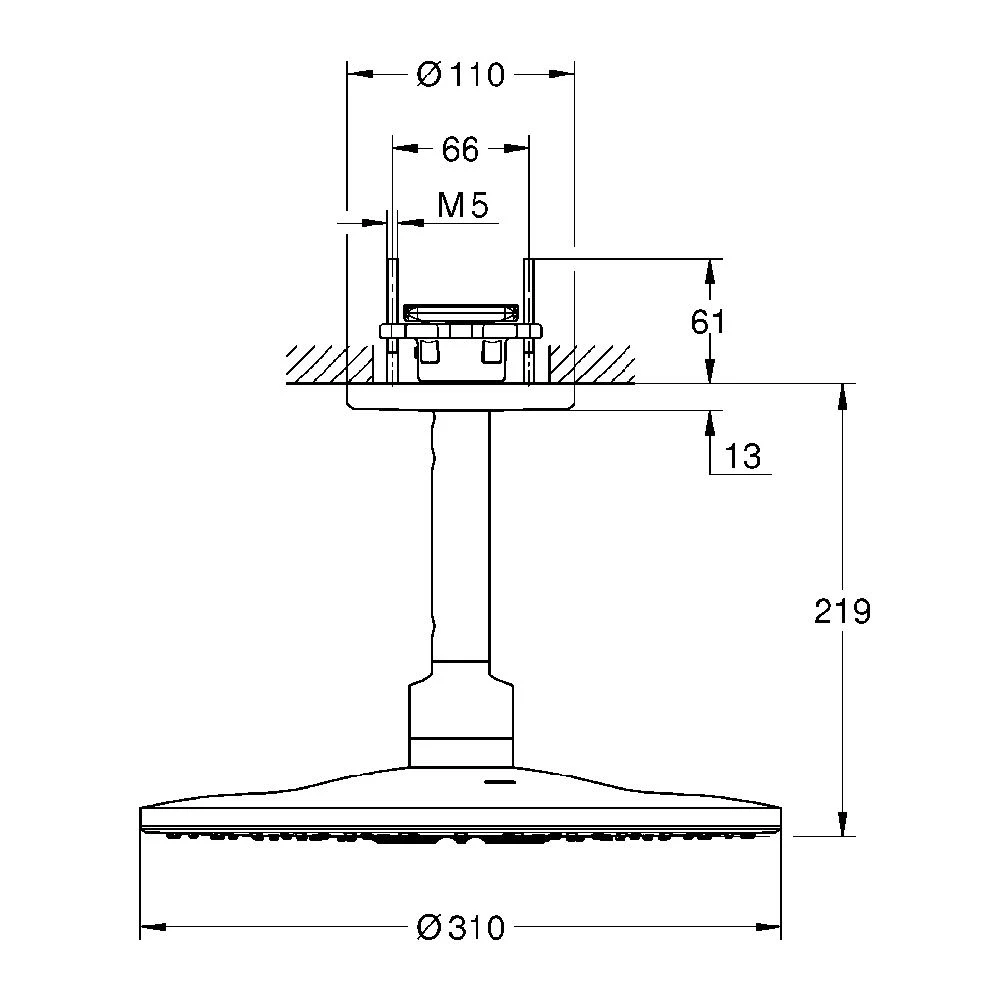 GROHE Rainshower SmartActive 310 Kopfbrauseset Mit 2 Strahlarten Und Deckenanschluss 5 GROHE Rainshower SmartActive 310 Kopfbrauseset Mit 2 Strahlarten Und Deckenanschluss – Bild 3
