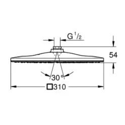 GROHE Rainshower 310 Mono Kopfbrause, Eckige Ausführung, Ohne Durchflussbegrenzung