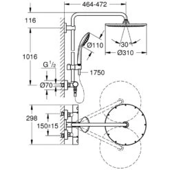 GROHE Euphoria XXL Duschsystem 310 Mit Thermostatbatterie Für Wandmontage