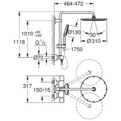 GROHE Rainshower SmartActive 310 Duschsystem Mit Thermostatbatterie