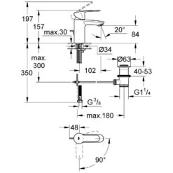 GROHE Eurostyle C Silkmove ES Einhand-Waschtischbatterie DN 15, S-Size