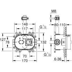 GROHE Rainshower 360 Rohbauset