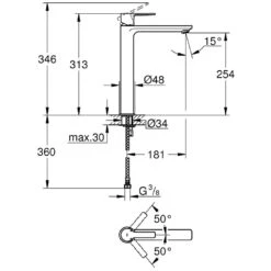 GROHE Lineare Neu Einhand-Waschtischbatterie XL-Size