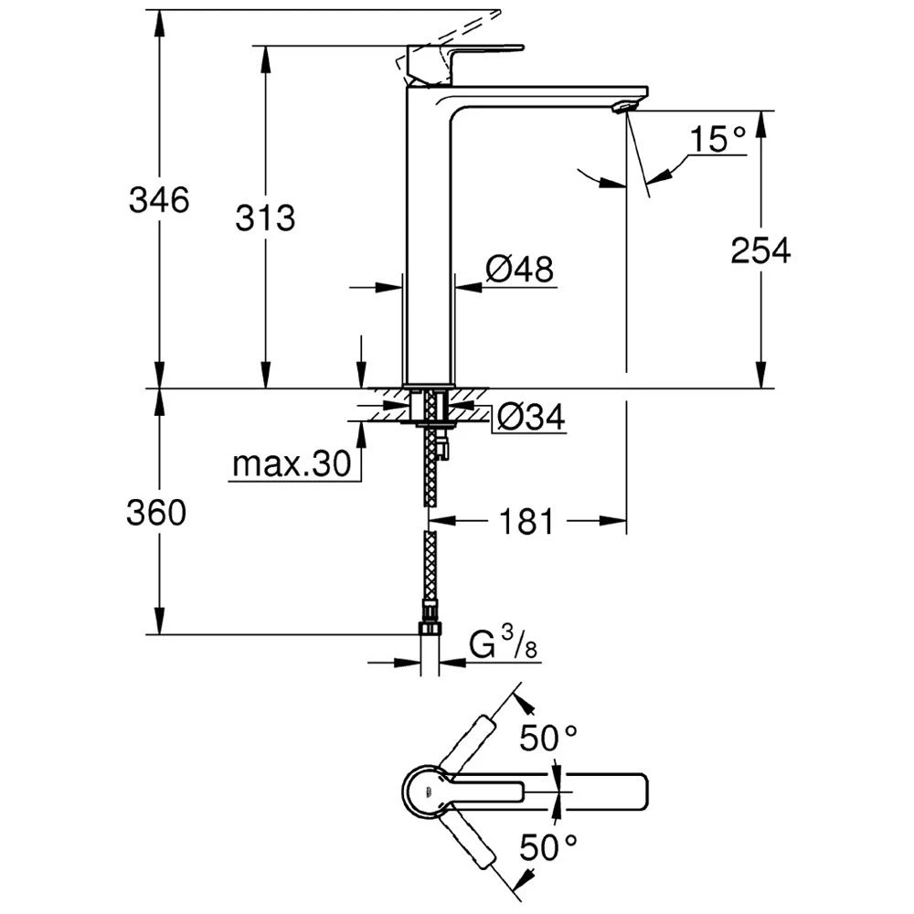 GROHE Lineare Neu Einhand-Waschtischbatterie XL-Size 3 GROHE Lineare Neu Einhand-Waschtischbatterie XL-Size