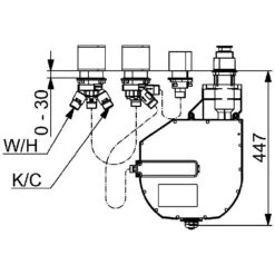 Hansa 4-Loch Wannenrand-Einbaukörper
