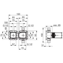Hansa HANSAMATRIX Unterputzeinbaukörper Thermostatbatterie