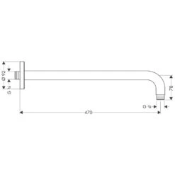 Hansgrohe Brausearm DN 20 Ausladung 47 Cm