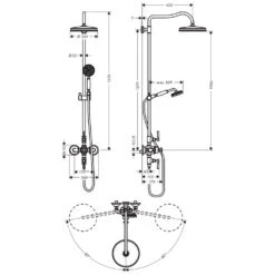 AXOR Montreux Showerpipe Mit Thermostat Und 1jet Kopfbrause
