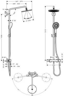 Hansgrohe Raindance Select 240 Showerpipe EcoSmart Brausearm 45 Cm