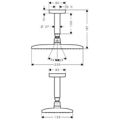Hansgrohe Raindance E Kopfbrause 240 1jet EcoSmart Mit Deckenanschluss -Hansgrohe Brause Geschaft hersteller hansgrohe axor pharo brausenprogramm kopf 1122601