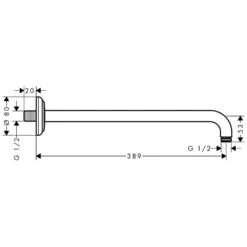AXOR Starck Classic Brausearm 38,9 Cm