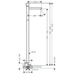 AXOR Uno Einhebel-Waschtischmischer Bodenstehend Mit Zerogriff Und Ohne Ablaufgarnitur