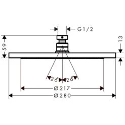 Hansgrohe Croma Kopfbrause 280 1jet EcoSmart