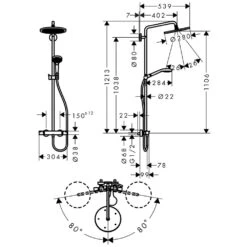 Hansgrohe Croma Select 280 Air 1jet Showerpipe -Hansgrohe Brause Geschaft hersteller hansgrohe brausenprogramm showerpipe croma select 1210394