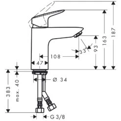Hansgrohe Logis Einhebel-Waschtischmischer 100 Ohne Ablaufgarnitur