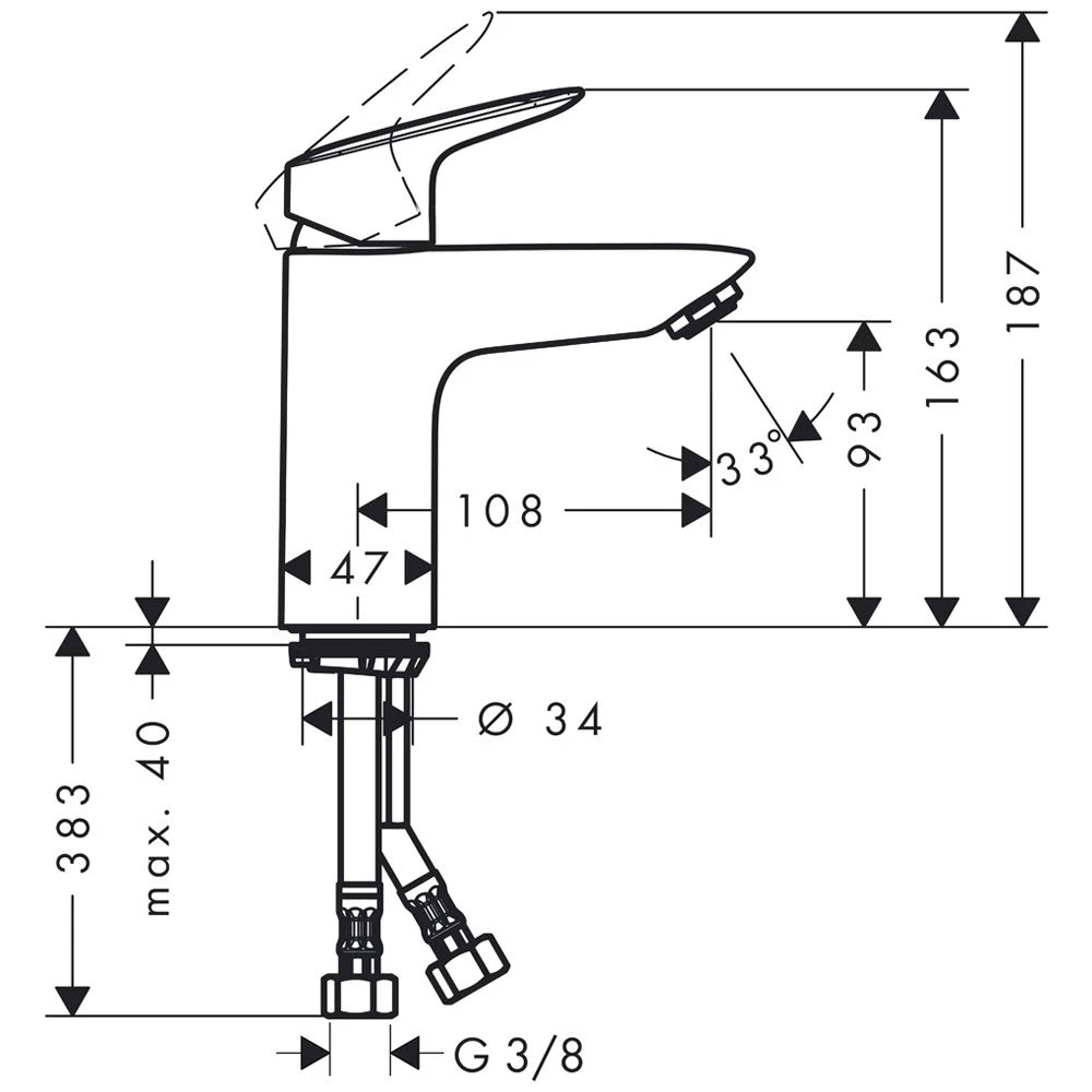 Hansgrohe Logis Einhebel-Waschtischmischer 100 Ohne Ablaufgarnitur 3 Hansgrohe Logis Einhebel-Waschtischmischer 100 Ohne Ablaufgarnitur