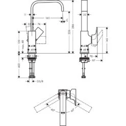 Hansgrohe Metropol Einhebel-Waschtischmischer 230 Mit Hebelgriff Und Push-Open Ablaufgarnitur