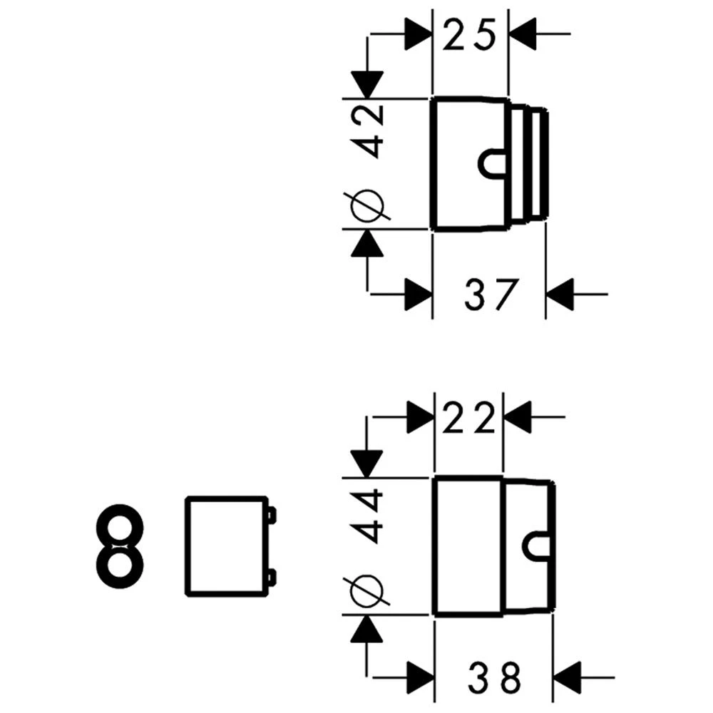 AXOR Citterio Verlängerungsset Für Grundkörper 2,5 Cm 3 AXOR Citterio Verlängerungsset Für Grundkörper 2,5 Cm